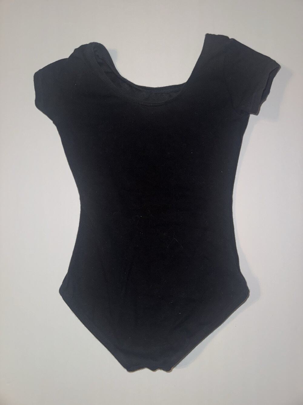 Capezio Girls Black Dance Leotard Short Sleeve Size Intermediate 6-8 Ballet